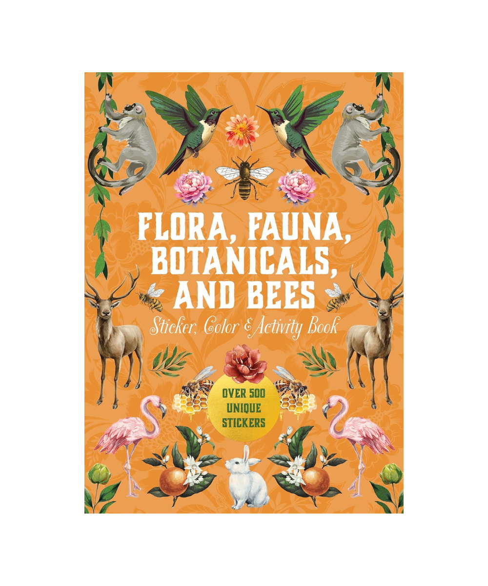 Flora, Fauna, Botanicals, and Bees klistermærke- og malebog